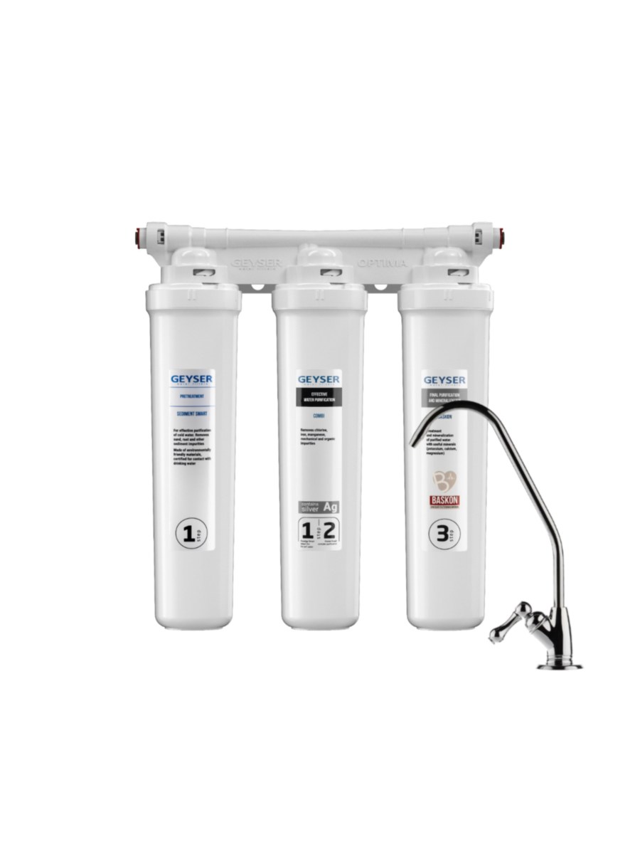 Проточный Питьевой Фильтр Гейзер Оптима М для очистки воды