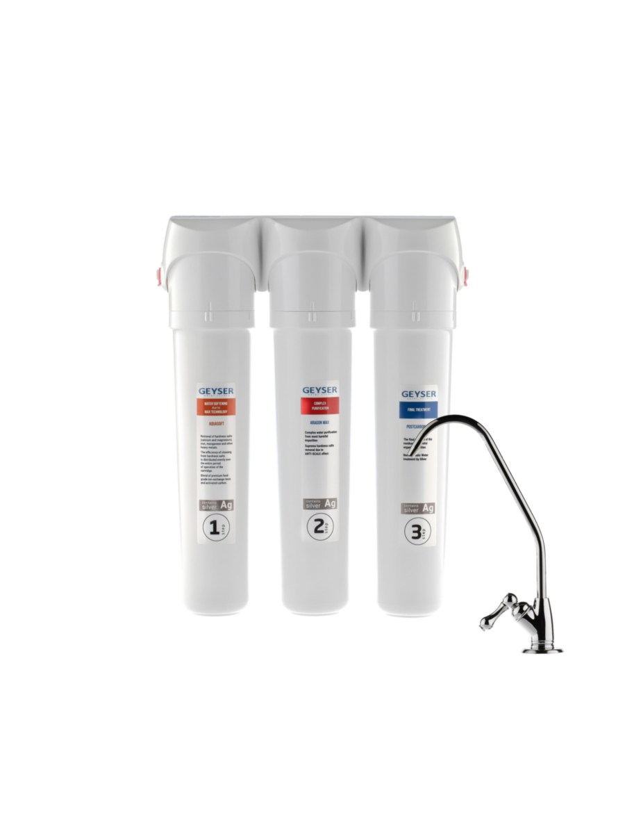 Проточный Питьевой Фильтр Гейзер Смарт Макс для очистки воды
