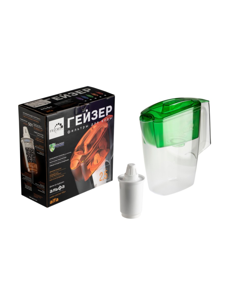 Фильтр-Кувшин Гейзер Мини Зелёного Цвета 4 для очистки воды
