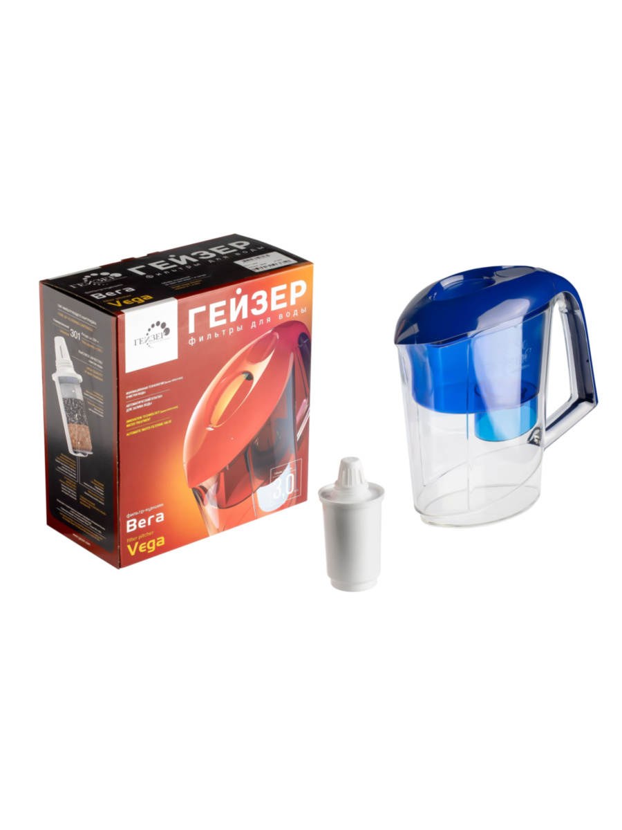 Фильтр-Кувшин Гейзер Вега Синего Цвета 1 для очистки воды